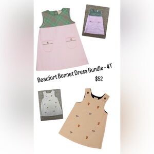 🦊Beaufort Bonnet Girls Jumper Dress Bundle | Size 4T | Fox Hunt + Pink Corduroy